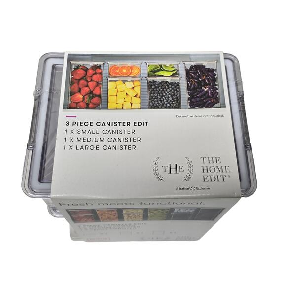 THE The Home Edit A Netflix Series 3 Piece Canister Edit Small Medium Large - Picture 1 of 6